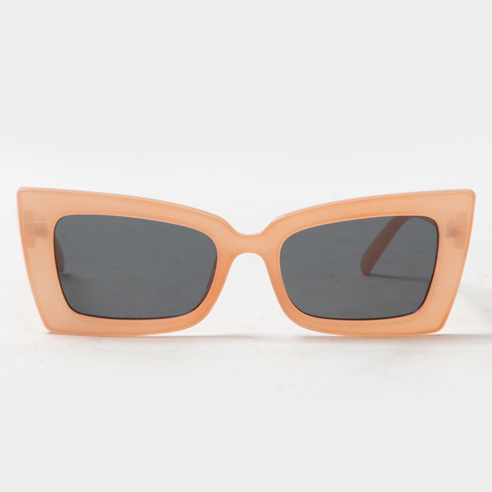 Rectangular Cat Eye Square Oversized Beige Pink Peach Sunglasses